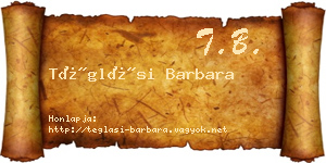 Téglási Barbara névjegykártya